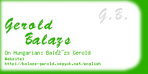 gerold balazs business card